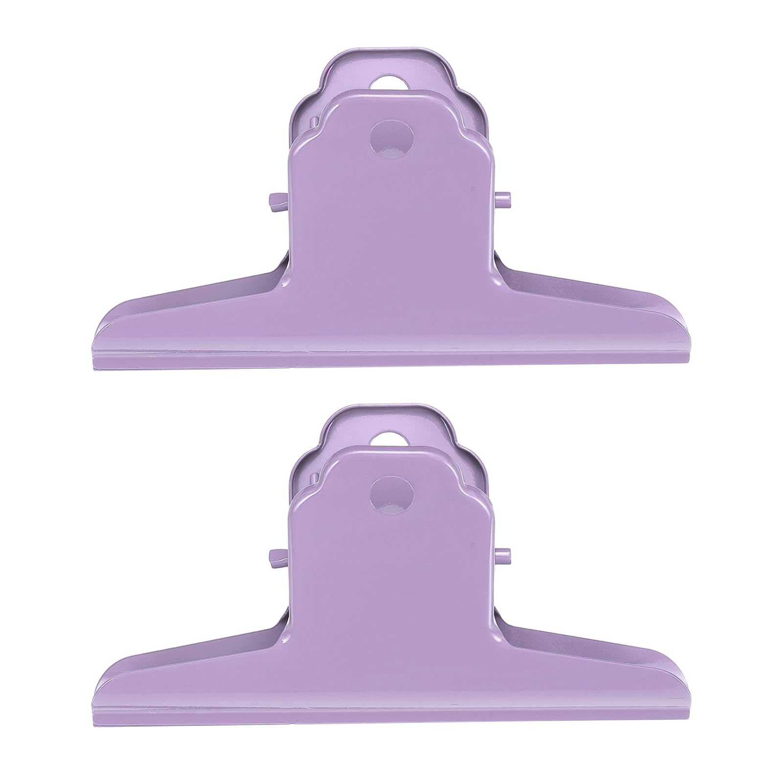 PATIKIL 2Pcs Extra Large Binder Clips, 3.9" Metal Chip Clips Paper Clamps Hinge Clamp for DIY Crafts, Paintings, Drawings, Photos, Snacks, Foods Home Office Supplies, Purple