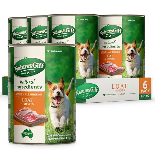 Nature's Gift Adult Wet Dog Food in Can, Loaf with 5 Meats 6x1.2Kg - Wholesome Mealtime in a Convenient Can, Natural Ingredients with Added Nutrients for Everyday Health