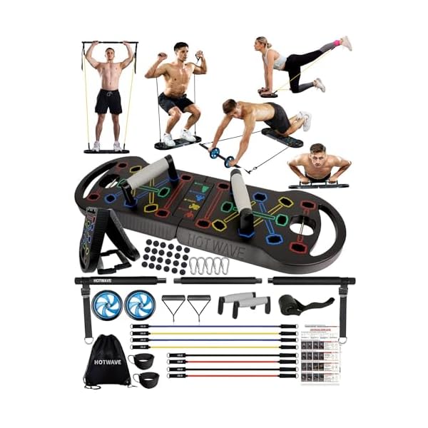 HOTWAVE Push Up Board, Portable PushUp Board, Foldable 20 in 1 Push Up Bar