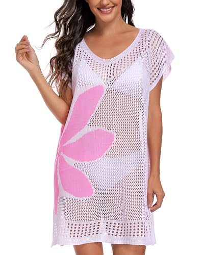 Image of Adisputent Womens Swimsuits Cover Ups Crochet Chiffon Beach Cover Bathing Suit Bikini Wear Coverups Dress