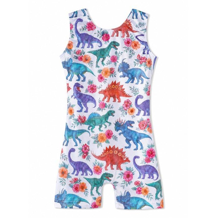 HOZIY Gymnastics Leotards for Girls Unicorn Aurora Rainbow Mermaid Dinosaur Cupcake Sparkle Biketard Toddlers Kids Children