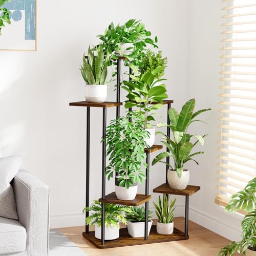 Image of Bamworld Large Plant Stand Indoor Tall Metal Plant Shelf