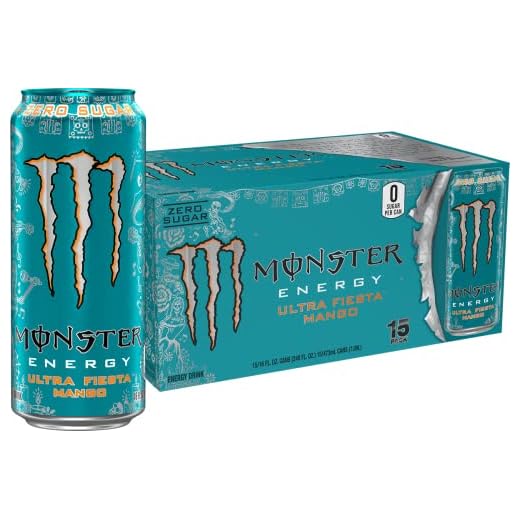 Monster Energy Ultra Fiesta Mango, Bebida energética sem açúcar, 473 ml (pacote com 15)