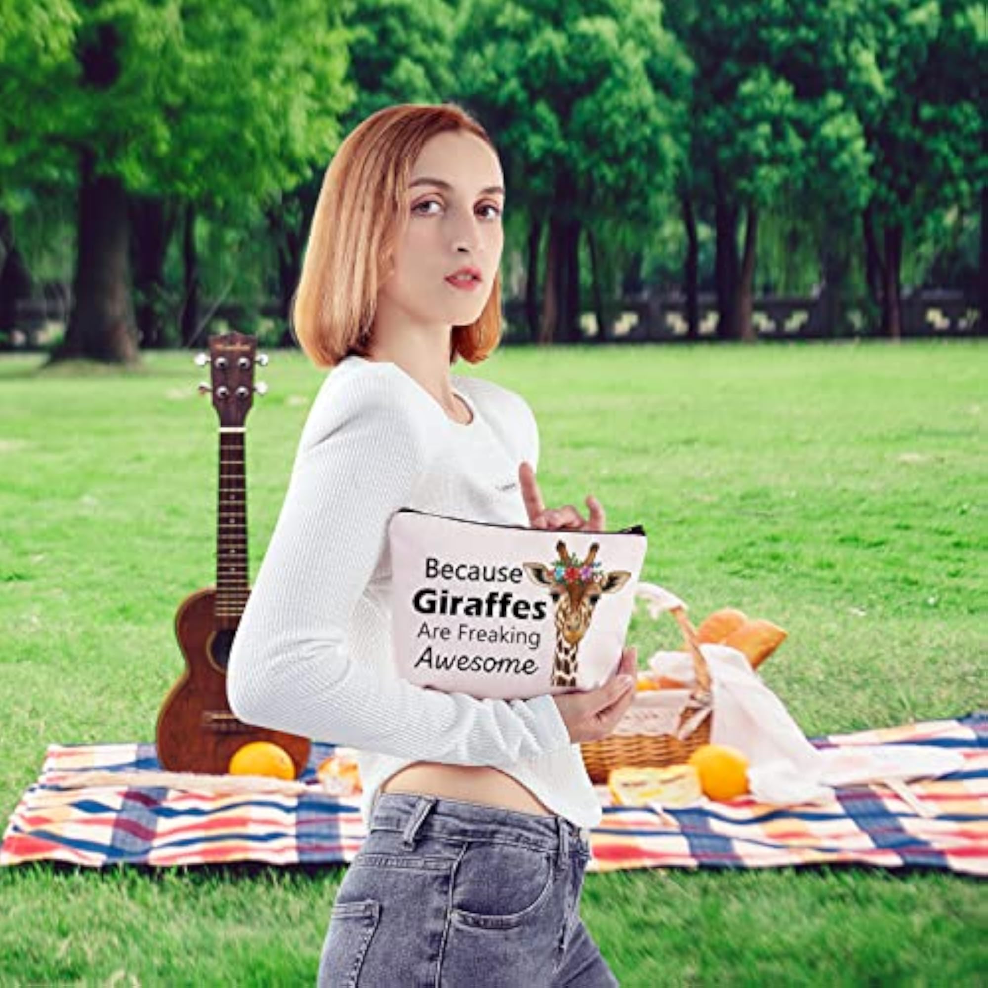 Funny Giraffes Makeup Bag, Cute Animal Lover Gift