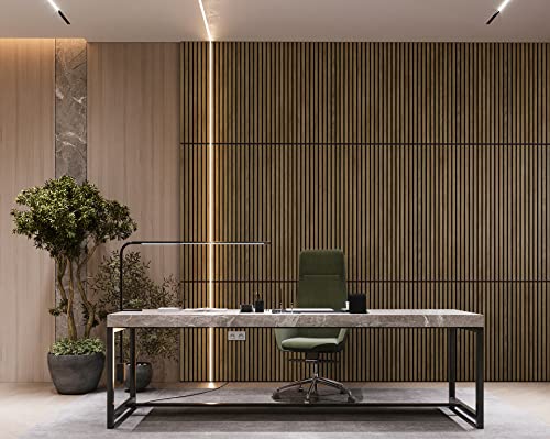 Woody Walls Acoustic Wood Wall Panels for Interior Wall Decor | Set of 2 Seamless Joint Wood Panels for Walls | DIY Wood Slat Wall | 3D Wall Panel Effect for Any Interior Design (Antwerp) - Thumbnail 2