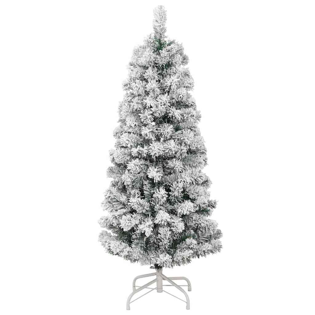 Sztuczna składana choinka, zielono-biała, 120 cm, z paskiem LED, 150 diod LED, USB, do salonu, okna, dekoracja adwentowa, święta