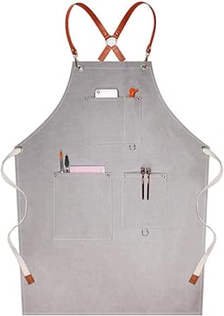 Grembiule Da Barbiere In Tela Impermeabile, Con 6 Tasche, Idrorepellente, Antistatico, Cinghie Regolabili, Unisex - 5