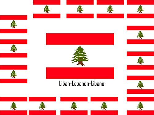 SAFIRMES Assortiment 15 Autocollants Vinyle Stickers Flag Drapeau Liban-Lebanon-Libano