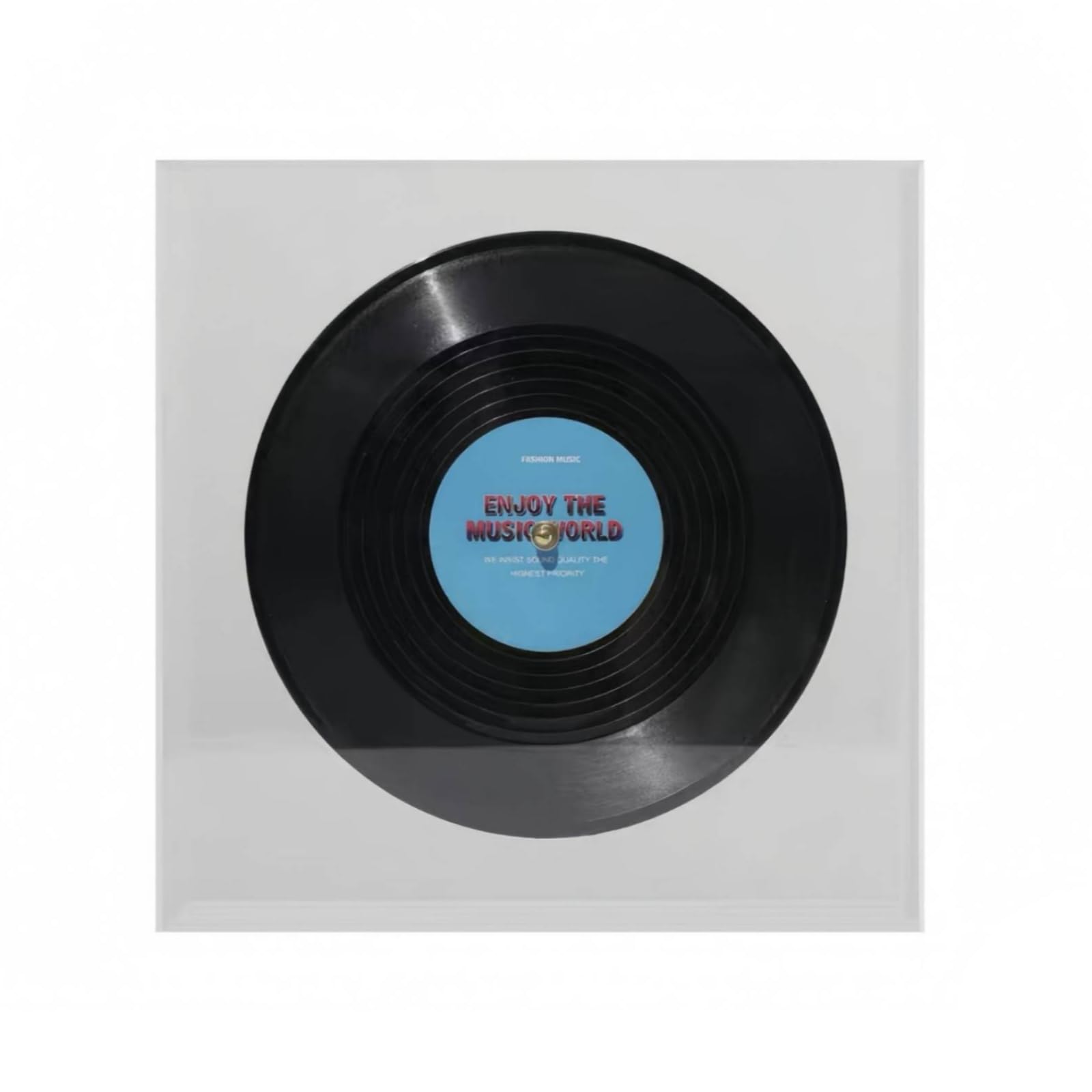 rockible Scatola in Acrilico con Disco Vinile Retro Riquadro in Acrilico Resistente Contenitore per Studio di Registrazione, Blu