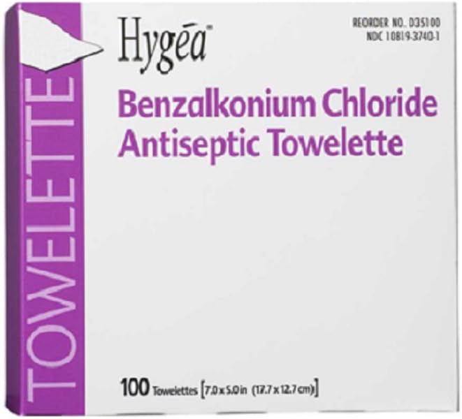 PDI Professional Disposables D35185 Hygea BZK Antiseptic Towelette 100/Bx