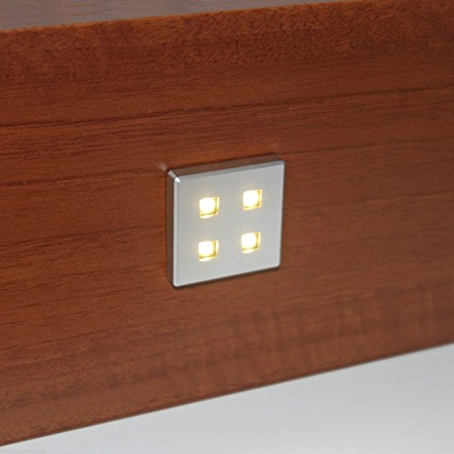 6 X SQUARE KITCHEN LED PLINTH LIGHT KIT COOL WHITE / WARM WHITE / BLUE 38MM