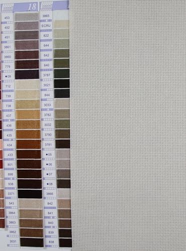 Image of KCS 4 /6 pc of 12 inch x 18 inch 30cmx45cm 16CT Counted Cotton Aida Cloth Cross Stitch Fabric (Pearl Grey, 4 pc)