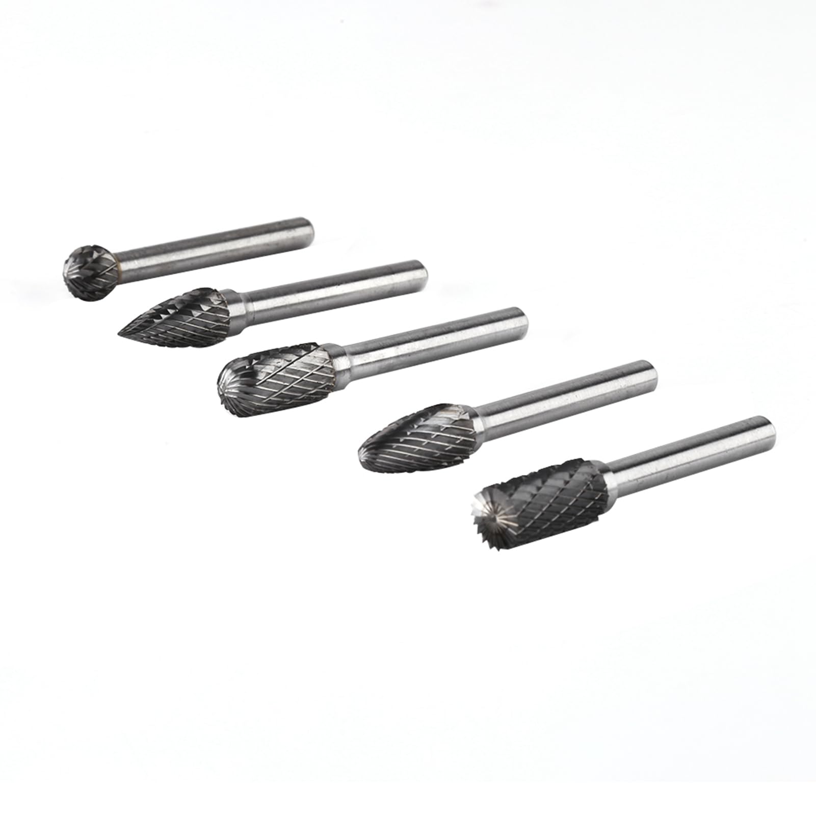 5 pezzi di mole abrasive in acciaio al tungsteno, kit di punte da taglio rotative con gambo da 6 mm e testa da 10 mm per smerigliatrici a stampo, mole rotative in carburo per intag