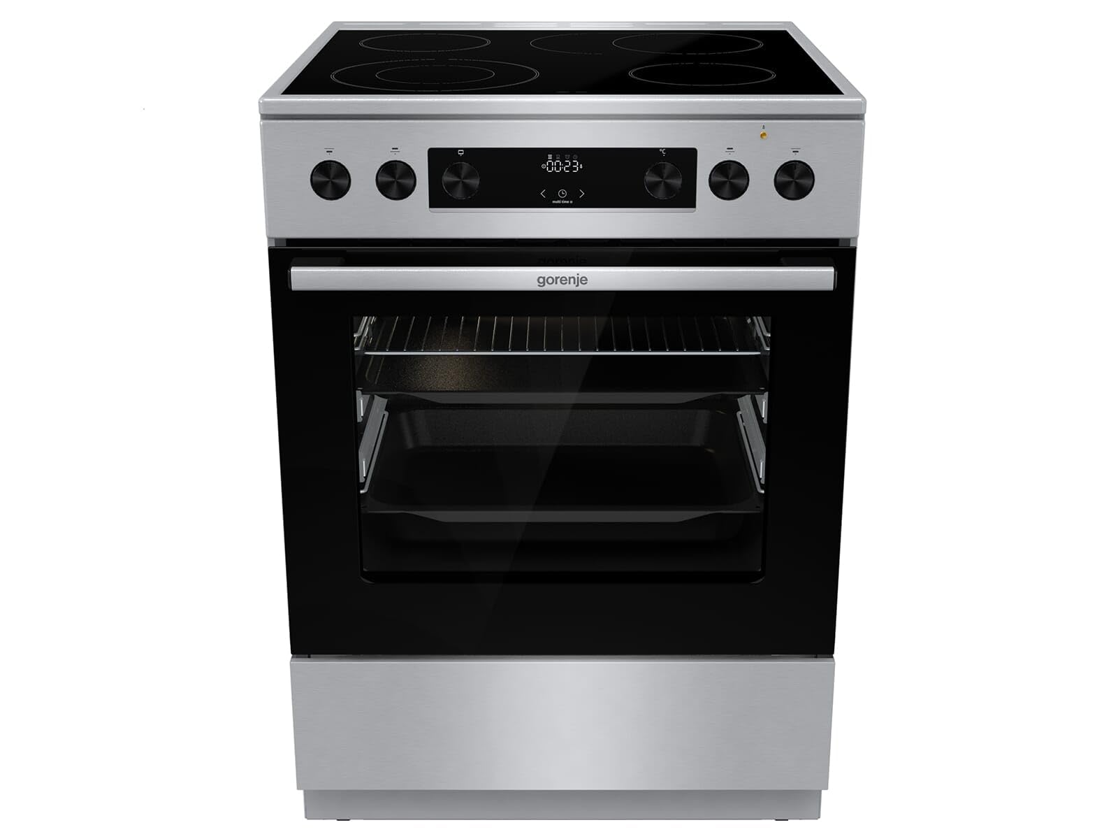 Gorenje GECS6C 70 XPA elektryczna kuchenka stojąca z płytą ceramiczną 60 cm / 71 litrów/ExtraSteam/GentleClose/AirFry/chowane przetyczki/AquaClean/PerfectGrill/teleskopowe prowadnice/stal
