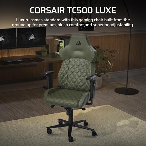Corsair TC500 Luxe Fauteuil Gaming – Tissu Respirant de Qualité Supérieure – Sièges Larges – Accoudoirs Réglables dans Cinq Directions – Support Lombaire Réglable – Sherwood – Image 4