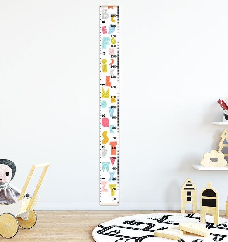 Toise Murale Enfant Animaux - Autocollant PVC 105x63 Cm - Mesure Croissance Enfant - Déco Chambre