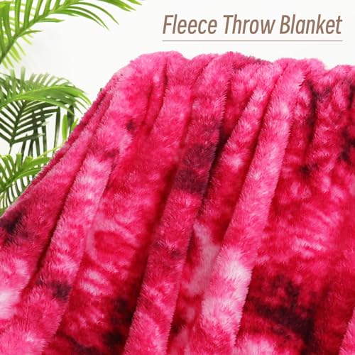 Image of Exclusivo Mezcla Plush Fuzzy Fleece Throw Blanket Extra Large, Super Soft, Fluffy and Warm Blankets for Couch, Bed, Suitable for All Seasons (50x70 Inches, Tie Hot Pink)
