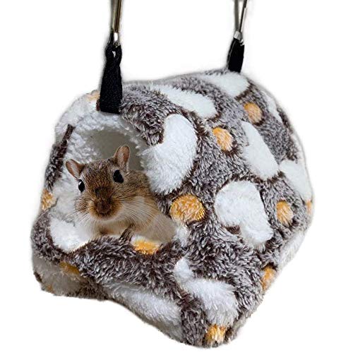 ELEpure Hamster Hängematte für Käfig, Hängebett aus Plüsch für kleine Tiere, Bettwäsche aus Meerschweinchen, Nest, Versteck für Eichhörnchen, Igel, warm, weich, niedlich, 22 x 21 cm Cover