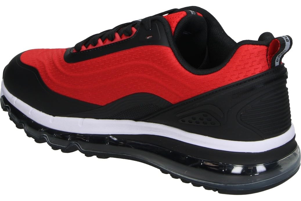 Ducati Zapatillas Hombre – Deportiva Negra con Detalles en Rojo y Blanco – Sneakers con Cordones – Suela con Cámara de Aire – Cómodas – Modelo DU25M106 – 44 EU