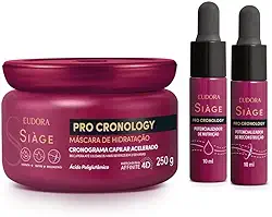 Eudora Kit Siàge Pro Cronology: Máscara de Hidratação 250g + Potencializador de Nutrição 10ml + Potencializador de Reconstrução 10ml