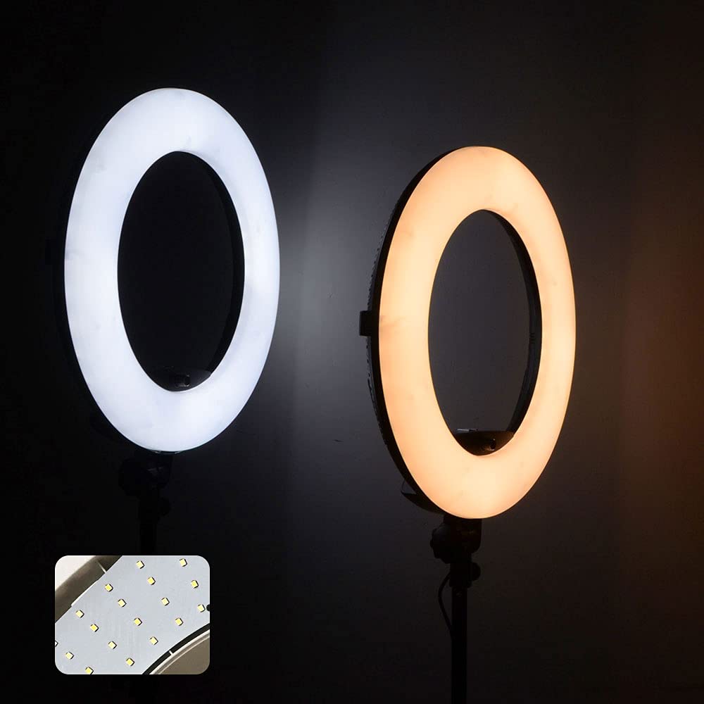18 Pouces 2800K-9900K 96W Kit de lumière annulaire à LED de contrôle Bluetooth pour éclairage de Photographie, Maquillage, Prise de Vue vidéo Youtube (sans trépied ni Sac)