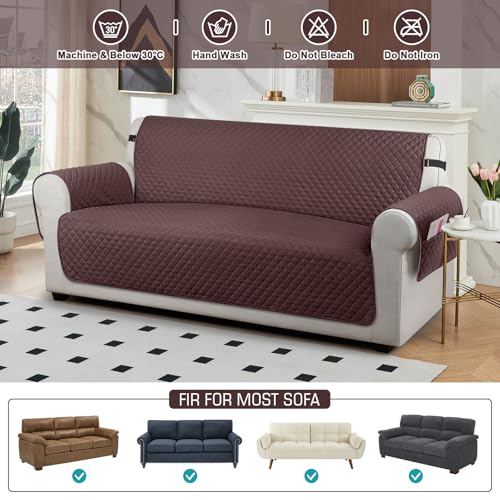 Image of TAOCOCO Sofa Covers 3 Seater,Settee Covers,Sofa Slipcovers,Pet Couch Covers,Non Slip Sofa Covers,Washable Sofa Protectors for Dogs(Chocolate)