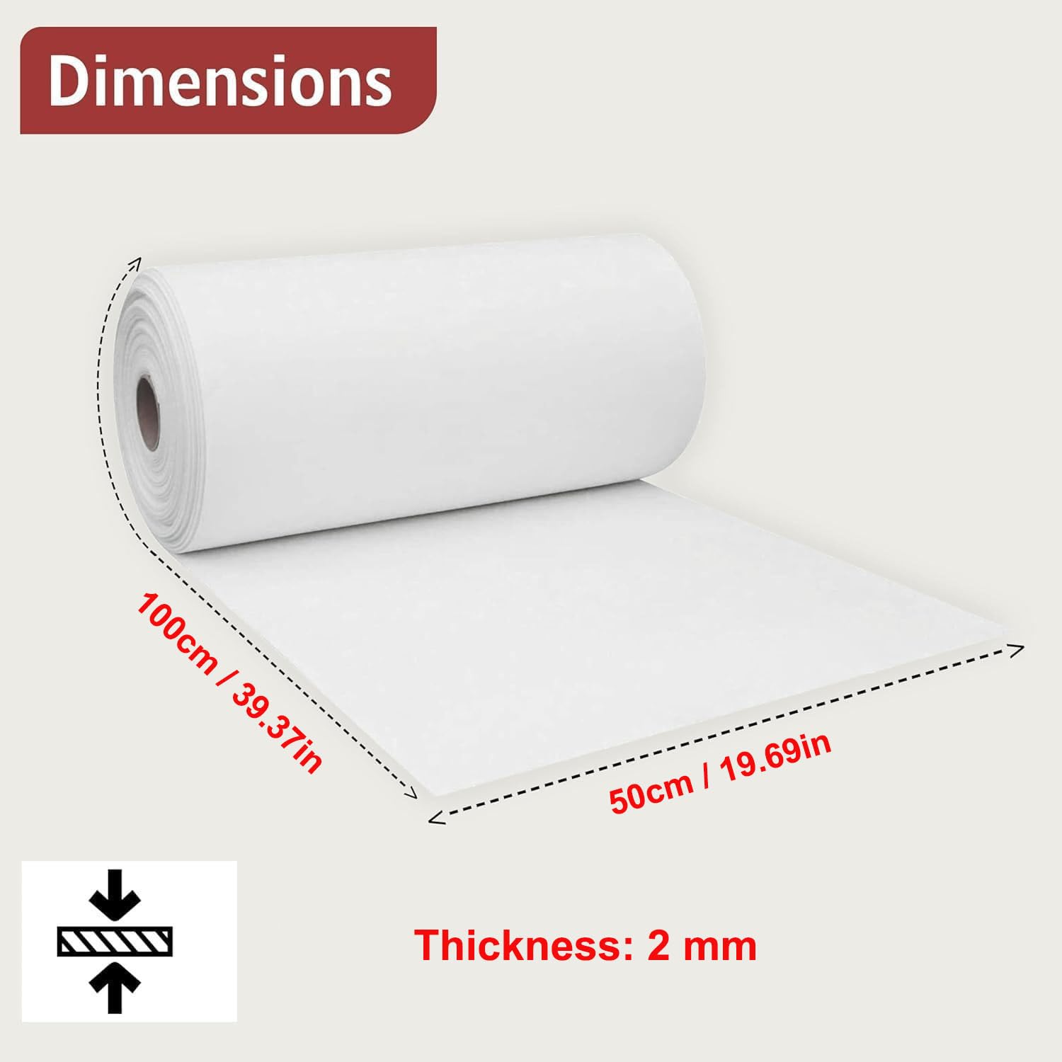 Papier Fibre Céramique - Papier Joint Haute Température 2300F Classé pour Poêles, Fours, Fusibles De Verre,Thickness: 2mm