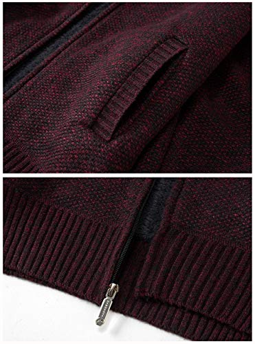 Gioberti Men's Full Zip Knitted Regular Fit Hoodie with Sherpa Lining3