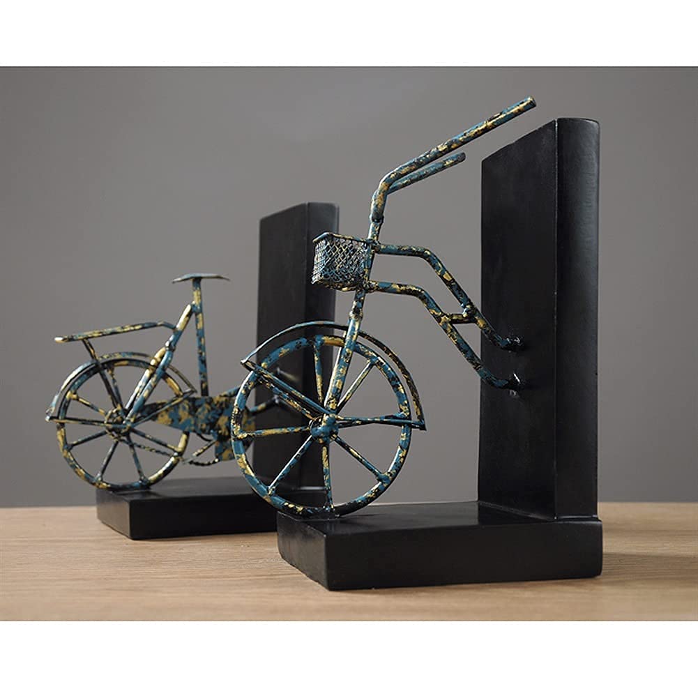 Fermalibri a forma di bicicletta, stile rétro, nostalgico, per libreria, per ufficio, soggiorno, scrivania, decorazione, fermalibri (A)