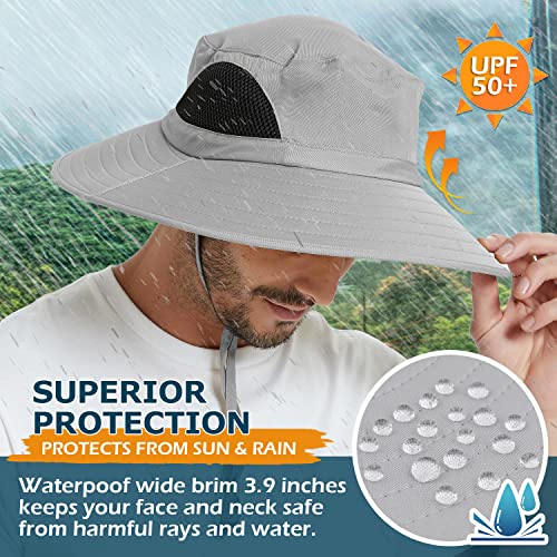 Einskey Sun Hat For Men/Women, Waterproof Wide Brim Bucket Hat Foldable Boonie Hat For Fishing Hiking Garden Safari Beach #TOP2