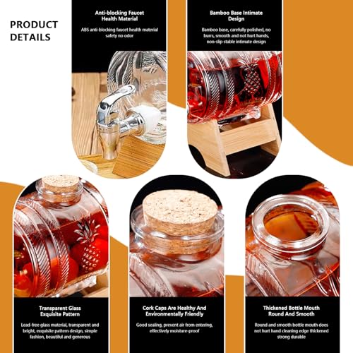 Distributeur de boissons transparent 1000 ml avec robinet étanche