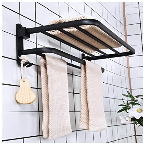 Rail serviette pliable FBSHAD noir mat pour résoudre le manque de place dans votre salle de bain