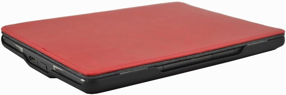 Premium Advanced Leather Cover Sleeve Case with Magnetic Magnet Closure for Amazon Kindle 5 & Kindle 4 (Red)