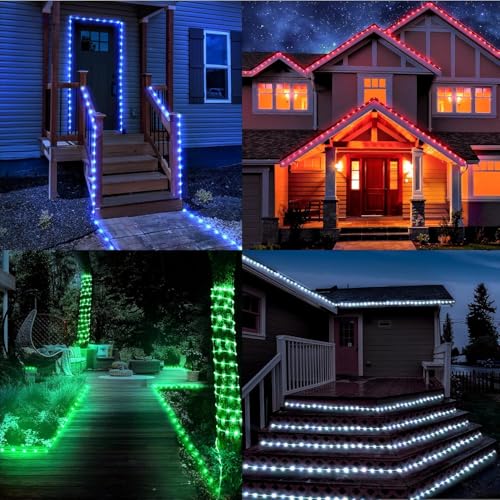 StarryEver 10M LED Schlauch Lichterkette Außen, 100er LED Lichtschlauch Außen IP68, 25 Farben Lichterkette Innen Strombetrieben,Patio Lichterschlauch Strom mit Fernbedienung für Garten Balkon