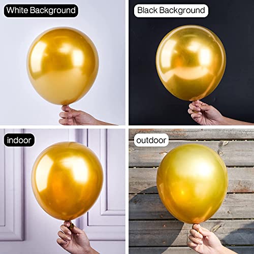 Image of Gold Chrome Balloons, 30pcs Golden Chrome Metallic Balloons for Birthday, Anniversary, Engagement, Wedding, Baby Shower, Welcome Party Decorations (30 Pcs, Gold Ch)