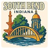 South Bend Indiana Vintage Souvenir Design Vinyl Decal Sticker 6-Inch