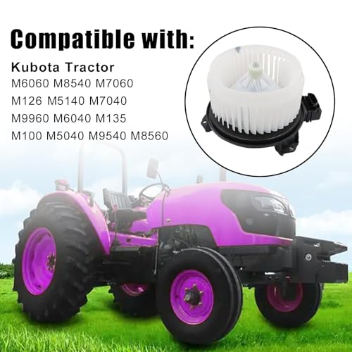 Image of 12V Cab Blower Motor with Impeller fit for Kubota Tractor M6060 M8540 M7060 M126 M5140 M7040 M9960 M6040 M135 M100 M5040 M9540 M8560 3C581-72151 272700-0350 Heater Blower Motor with Fan Cage
