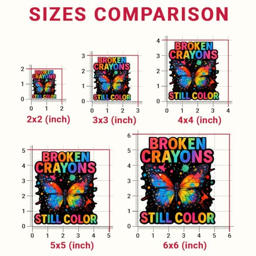 Calcomanías para la ansiedad y TDAH con diseño artístico de crayones 7