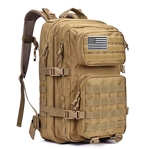 G4Free Grand Sac à Dos Tactique Militaire 3 Jours d&rsquo;assaut Molle Bug Out Sac à Dos pour randonnée, Camping, Trekking, Chasse, Kaki