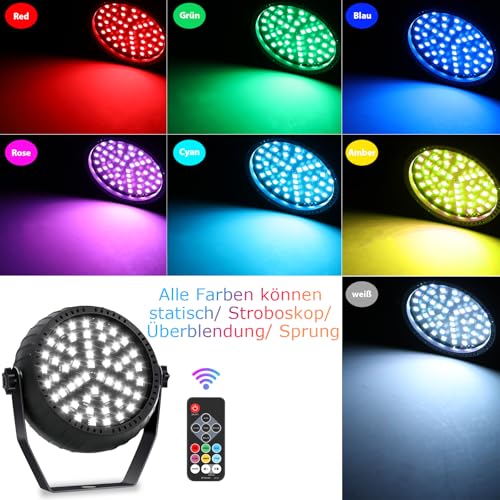 Telbum Akku Stroboskop Blitzer Halloween, Batteriebetrieb Stroboskop Disco Licht mit Fernbedienung, Sound Aktiviert RGB 54LED Wiederaufladbar Blitzlicht für Party DJ Weihnachten Hochzeit 2Pack