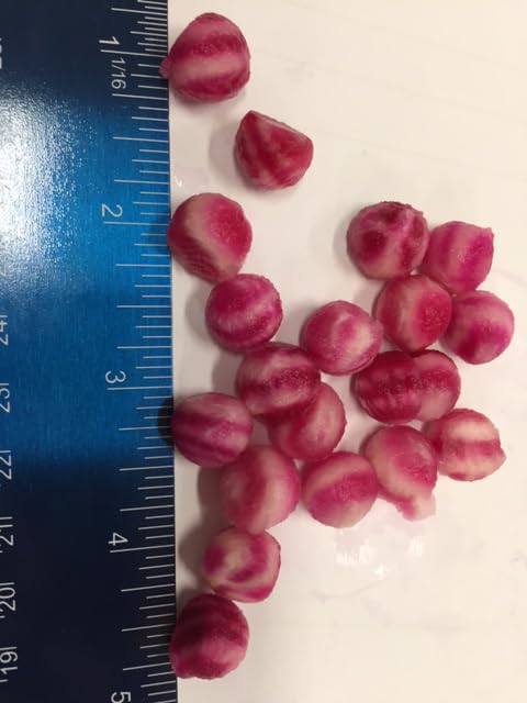 Carved Candy Beet Pearls, Handcrafted, 2500 Pieces, 5 lb Case - Perfect for Gourmet Presentations and Elegant Dishes