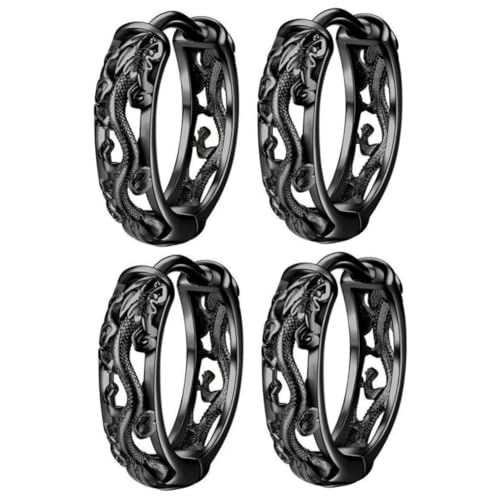 Boucles d'oreilles dragon noires pour hommes le cadeau vintage masculin idéal