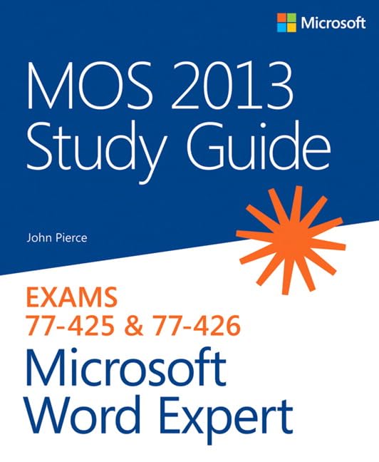 Buy MOS 2013 Study Guide for Microsoft Word Expert — BookShops.in