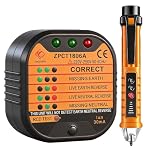 SGZIOO Socket Tester UK, Rcd GFCI Plug Socket Tester with LCD Display, Electrical Voltage Tester with Voltage Detector Pen, 220-250v Circuit Polarity Voltage Detector for Power Socket Wiring