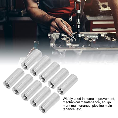 Hapivida 10 Stück M8 Roge Kupplungsmuttern, Edelstahl Round Kupplungsmuttern M8x1.25 Gewindemuffen Rund Lang 30mm Nuss