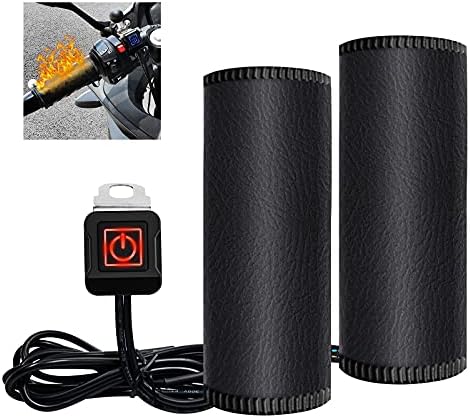 Heated Motorcycle Grips Covers, IP67 Waterproof Winter Motorcycle...