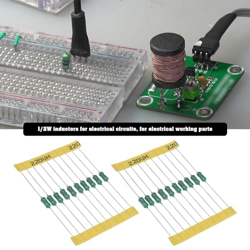 Be In Your Mind 200-teiliges Induktor-Sortiment-Set 1 UH - 4.7 MH 1/2 W Inline-Induktor Farbring Induktivitäts-Sortiment 10x20 Spezifikationen in Kunststoffboxen für Elektrische Schaltkreise Geräte