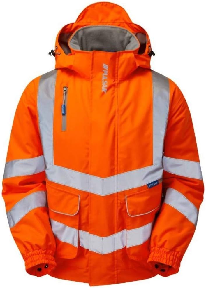 – Pulsarail Padded Bomber Jacket, XL, Hi-Viz Orange