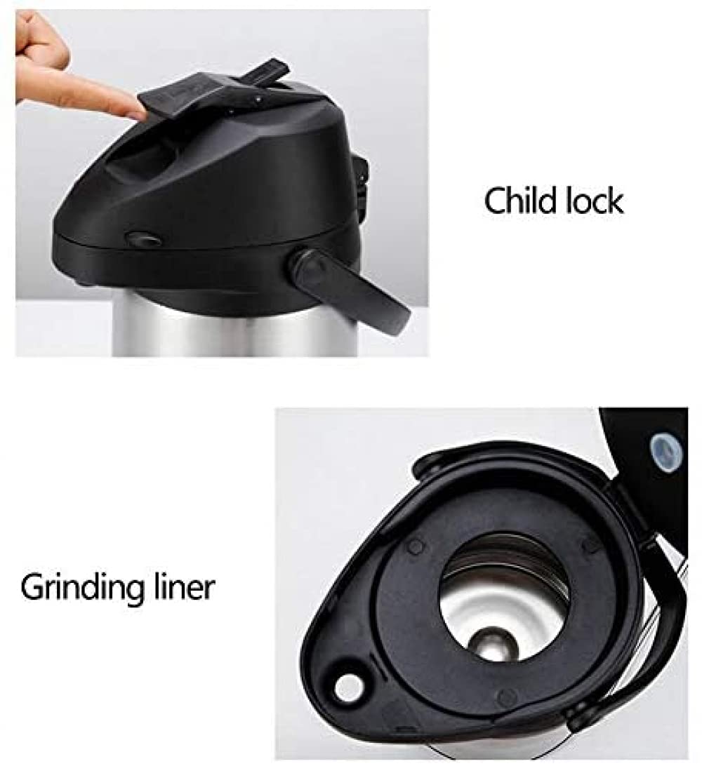 Thermos - Dispenser per bevande, isolamento sottovuoto, per bevande calde e fredde, tè, caffè, in acciaio inox, fino a 24 ore, 3 l