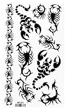 Black Bracelets Scorpion Totem Tattoo Stickers Temporary Tattoos Fake Tattoos 3pcs/lot 17.8cm X 10cm